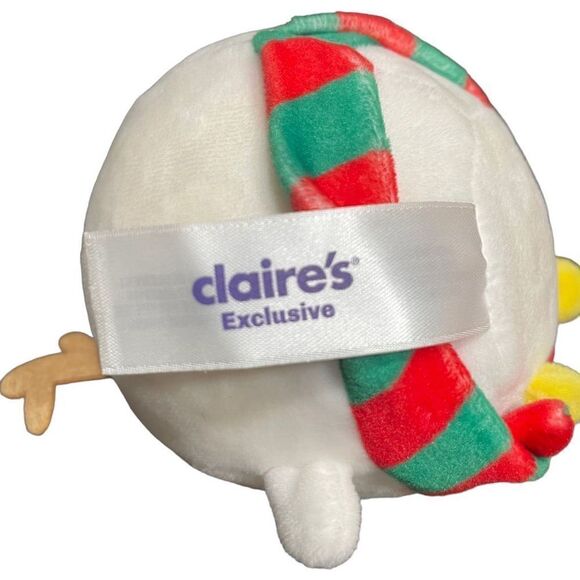 SQUEEZAMALS Claire’s Exclusive Christmas Ollie Owl Plush Stuffed Animal Ball Toy - Picture 6 of 8